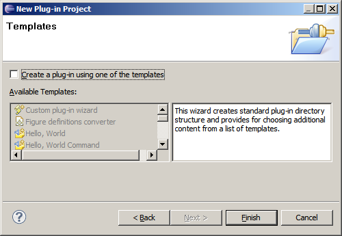 Don't Create Plug-In from Template