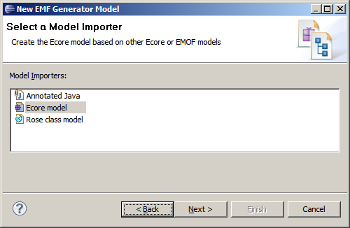 Select Ecore model Import